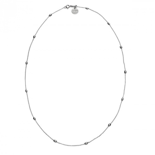 NAJO STERLING SILVER FINE SILVER CHAIN WITH OVAL BEADS