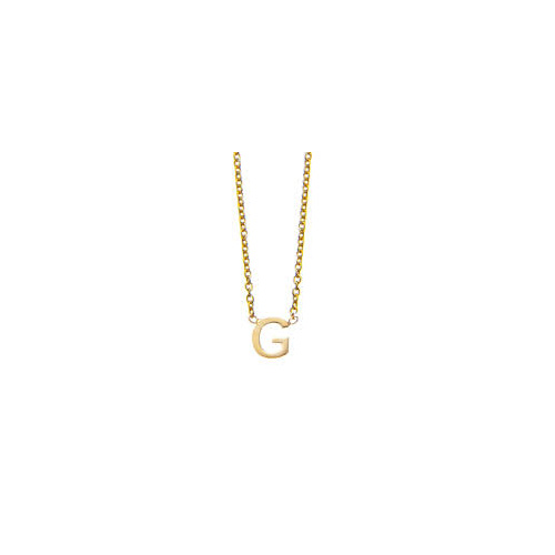 Indulge Yellow Gold Sterling Silver necklace with initial pendant - G