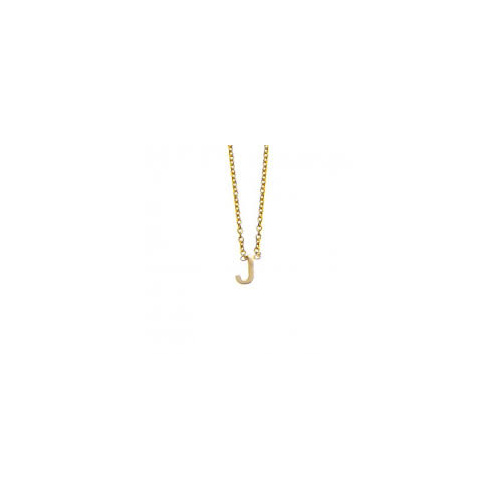 Indulge Yellow Gold Sterling Silver necklace with initial pendant - J