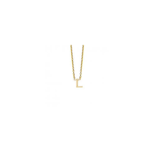 Indulge Yellow Gold Sterling Silver necklace with initial pendant - L