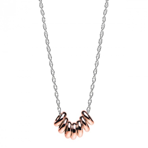 NAJO ROSE GOLD PLATED STERLING SILVER SACRED RINGS NECKLACE ON 42CM STERLING SILVER CHAIN