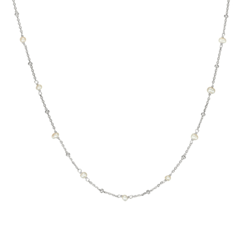 Indulge Sterling silver bead and freshwater pearl necklace