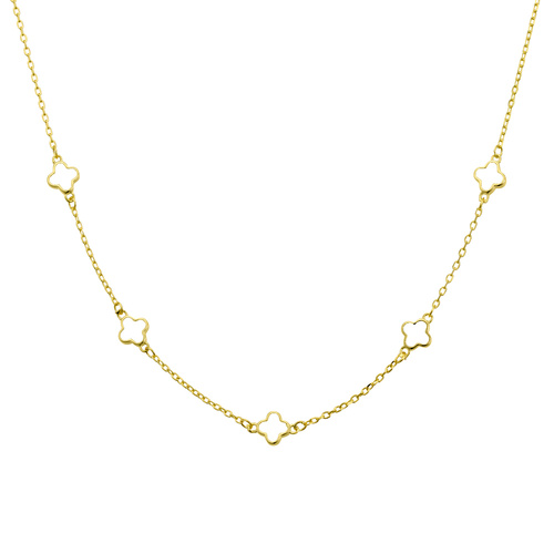 Indulge Sterling silver gold plated fine necklace with petite multi-flowers