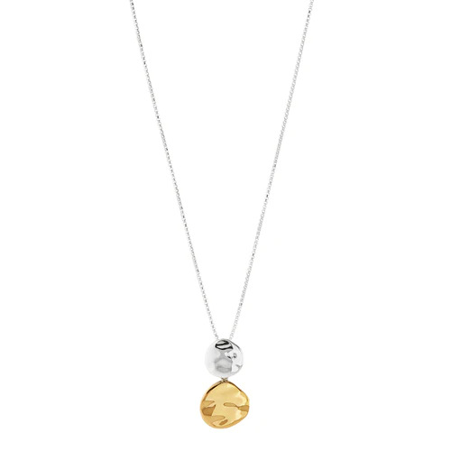 NAJO TWO TONE SHARD DOUBLE DISC NECKLACE