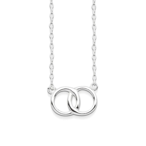 Indulge Sterling silver two rings of friendship necklace