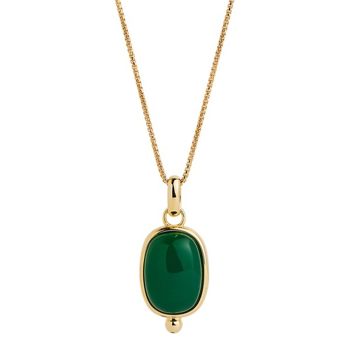NAJO Fleur Green Onyx Pendant Yellow Gold