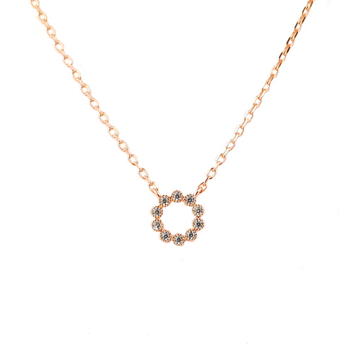 ROSE GOLD CIRCLE OUTLINE CZ PENDANT