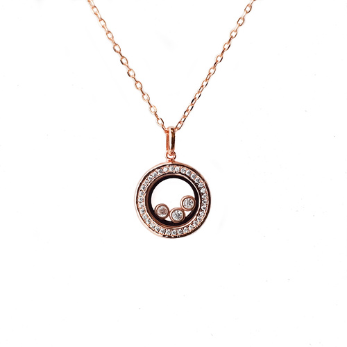 ROSE GOLD ENCLOSED CZ PENDANT