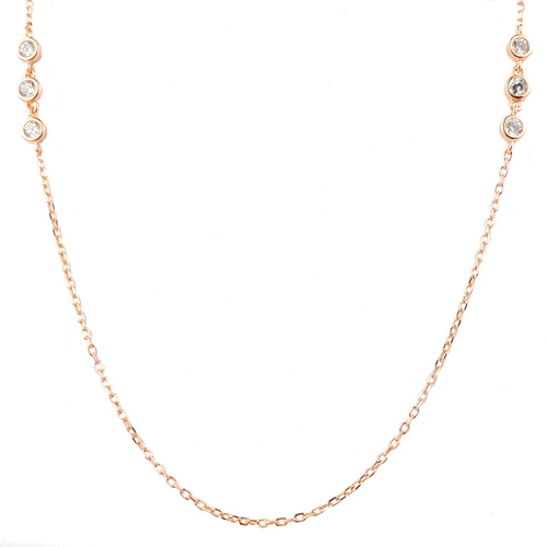 ROSE GOLD CZ LONG NECKLACE