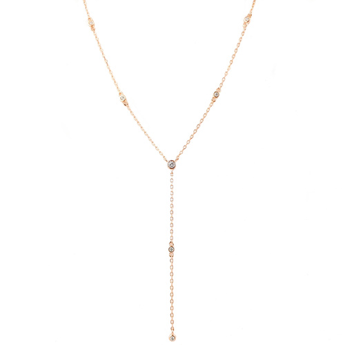 ROSE GOLD CZ DROP NECKLACE