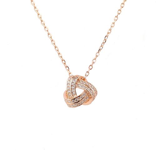 SANTO ROSE GOLD CZ KNOT NECKLACE