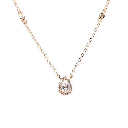 SANTO ROSE GOLD CZ TEARDROP CZ PENDANT
