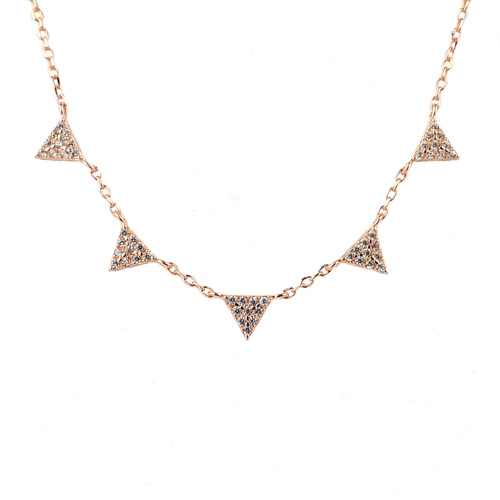 ROSE GOLD FIVE TRIANGLE NECKLACE