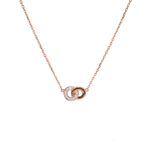 ROSE GOLD INTERLOCK CIRCLE NECKLACE