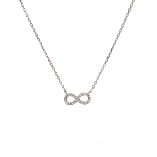 SANTO STERLING SILVER CZ INFINITY NECKLACE