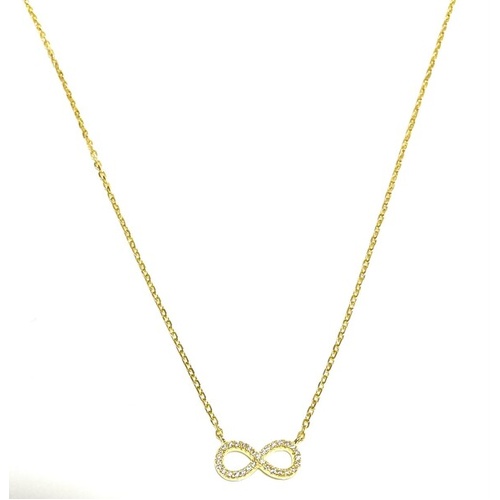 SANTO YELLOW GOLD CZ INFINITY NECKLACE