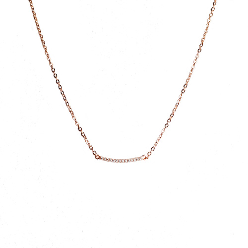 ROSE GOLD CURVED BAR NECKLACE
