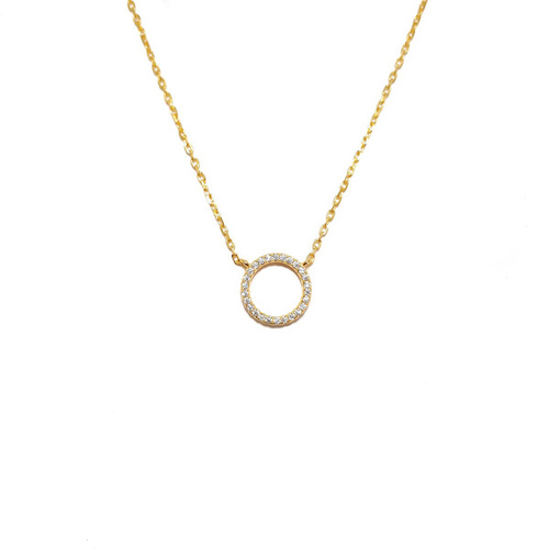 SANTO YELLOW GOLD SMALL CUBIC ZIRCONIA CIRCLE NECKLACE