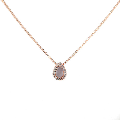 ROSE GOLD MOTHER OF PEARL TEARDROP PENDANT