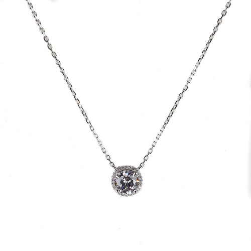 SANTO STERLING SILVER LARGE CZ HALO NECKLACE
