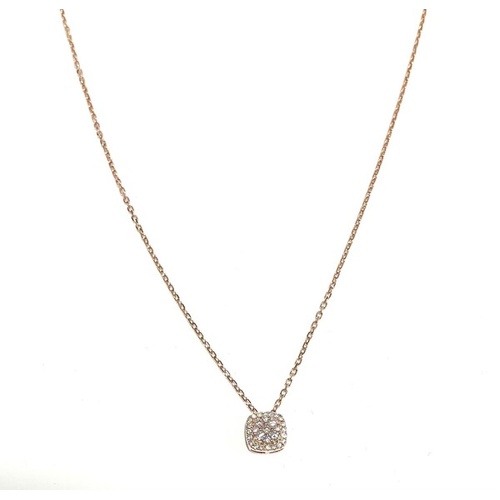 SANTO ROSE GOLD SQUARE CZ CLUSTER NECKLACE