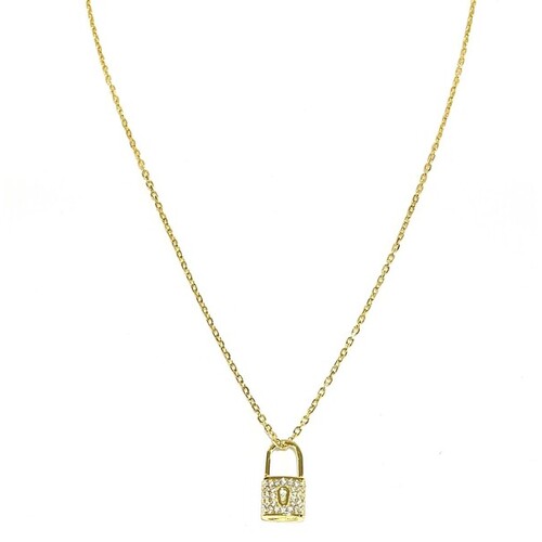 SANTO YELLOW GOLD PADLOCK NECKLACE