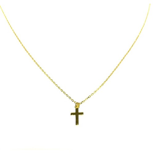 SANTO YELLOW GOLD CROSS NECKLACE