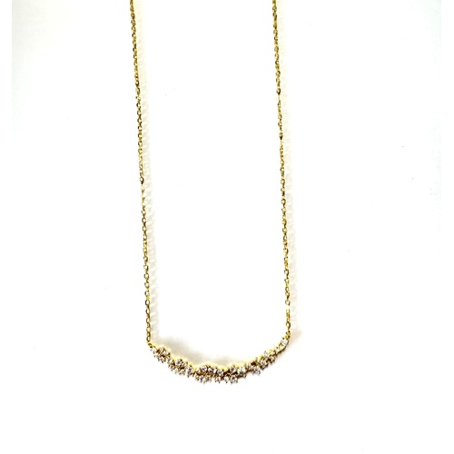 SANTO YELLOW GOLD PLATED S/SIL CZ BRANCH NECKLACE