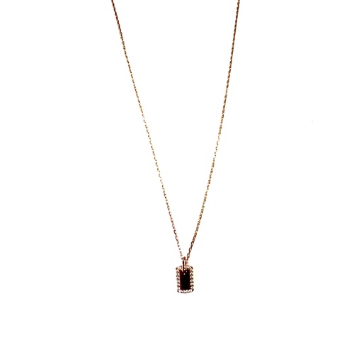 Santo ROSE GOLD CZ TAG NECKLACE