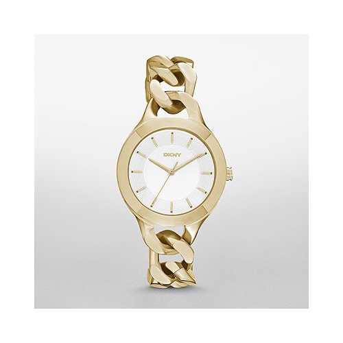 LADIES DKNY GOLD CHAMBERS WATCH