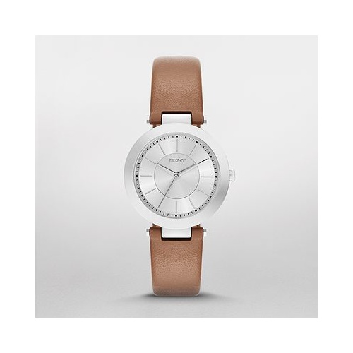 DKNY STANHOPE STAINLESS BROWN LEATHER