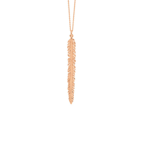 PASTICHE ROSE GOLD PLATED STERLING SILVER FEATHER NECKLACE