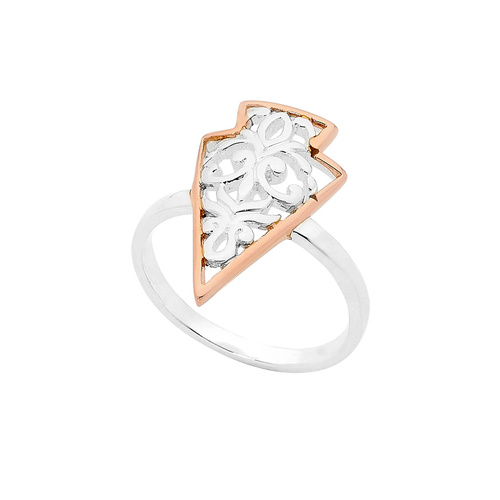 PASTICHE ROSE GOLD AND STERLING SILVER FAITH RING