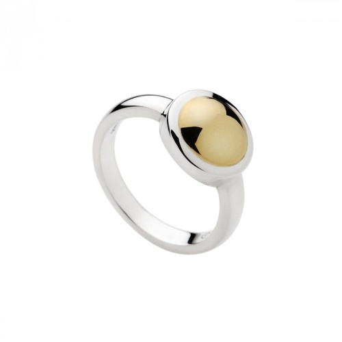 NAJO STERLING SILVER AND BRASS GOLDEN GLOW RING