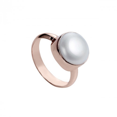 NAJO ROSE GOLD PLATED STERLING SILVER FRESHWATER PEARL RING