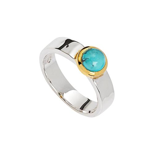 NAJO MARINA TURQUOISE ,SILVER AND GOLD RING