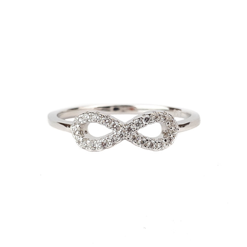 STERLING SILVER CZ INFINITY RING
