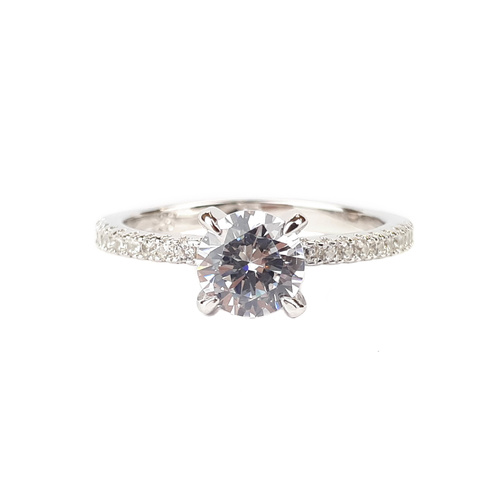 STERLING SILVER PAVE BAND WITH CZ
