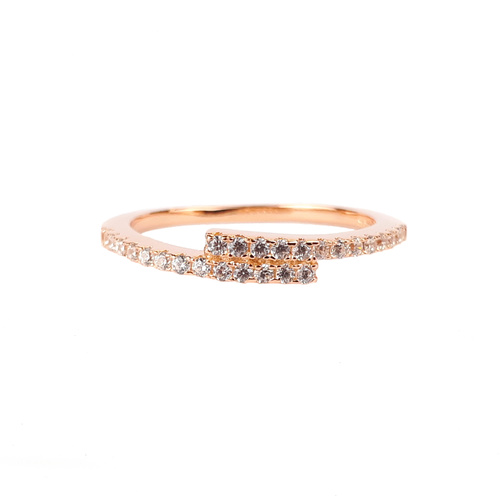 ROSE GOLD CZ OVERLAP RING
