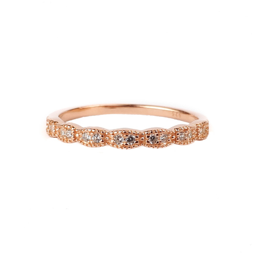 SANTO ROSE GOLD CZ WAVE RING