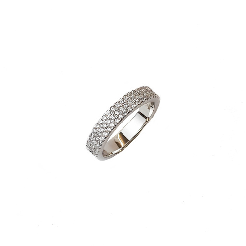 STERLING SILVER WIDE CZ PAVE BAND RING