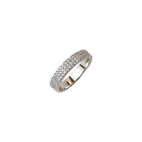 SANTO STERLING SILVER WIDE CZ PAVE BAND RING