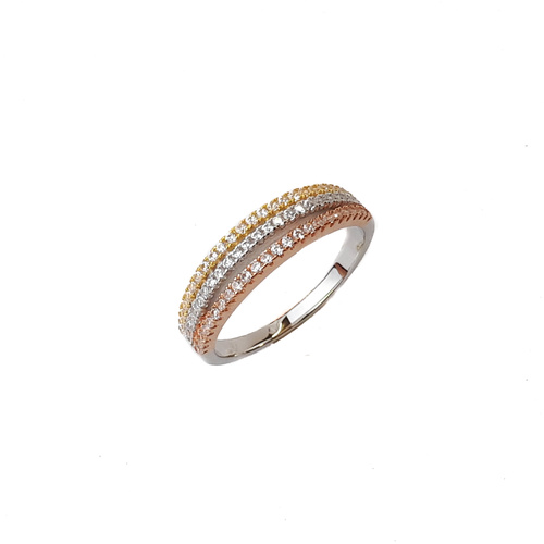 SANTO THREE TONE CZ RING