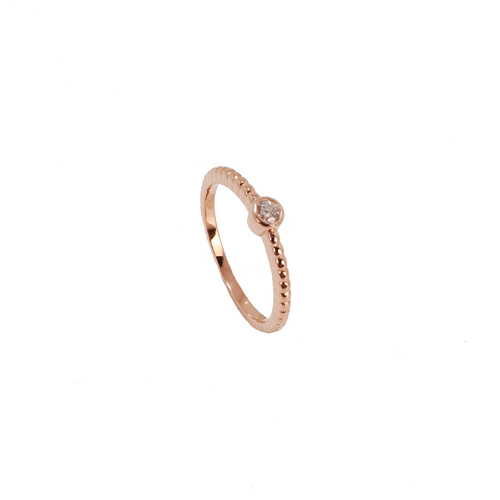 SANTO ROSE GOLD SMALL CZ RING WITH DOTS