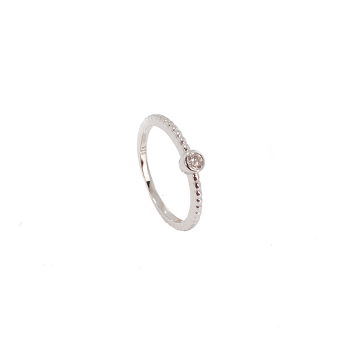 SANTO STERLING SILVER SMALL CZ RING WITH DOTS