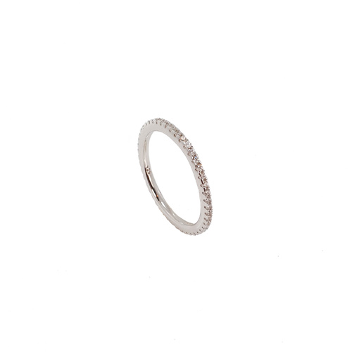 STERLING SILVER CZ BAND RING