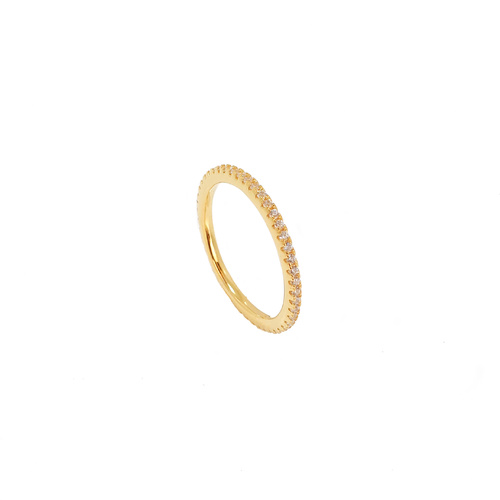 SANTO YELLOW GOLD CZ BAND RING