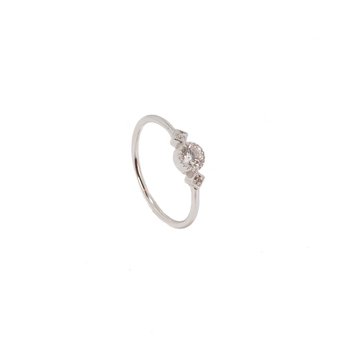 SANTO STERLING SILVER ROUND AND SQUARE CZ RING