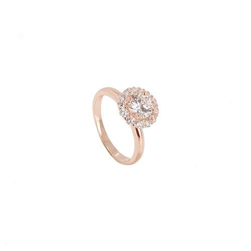 ROSE GOLD LARGE CZ HALO RING