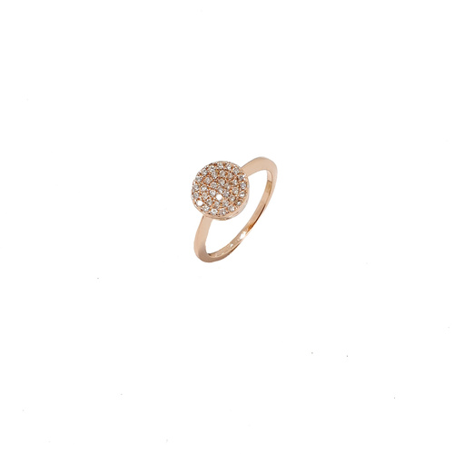 ROSE GOLD PAVED CRYSTAL DISC RING